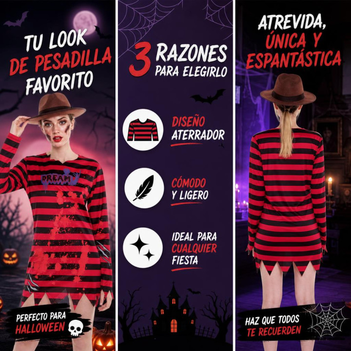 cospty - DREAM KILLER - Disfraz de Asesina Pesadilla