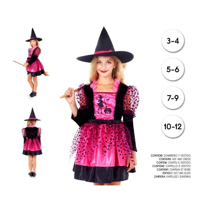 Bruja Fucsia – Disfraz Para niña | Cospty