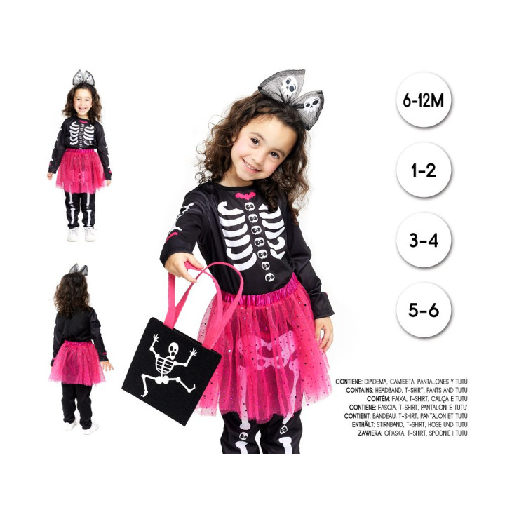 Baby Girl Esqueleto Tutu Fucsia – Complemento Para niña | Cospty