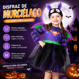 Vestido Murcielago Baby Girl 6-12M – Disfraz Para niña | Cospty