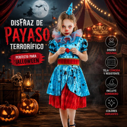 Payasa Maniaca – Disfraz Para niña | Cospty