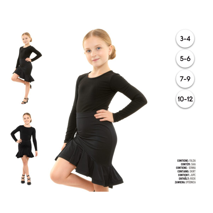 Falda Baile Asimetrica Neg – Disfraz Para niña | Cospty