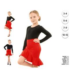 Falda Baile Asimetrica Roj – Disfraz Para niña | Cospty