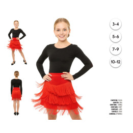 Falda Ensasyo Flecos Roj – Disfraz Para niña | Cospty