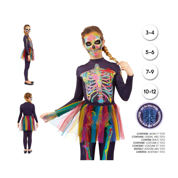 Neon Skeleton – Disfraz Para niña | Cospty