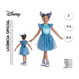 Stitch Classic Dress With Headband (Eu) – Disfraz Para niña | Cospty