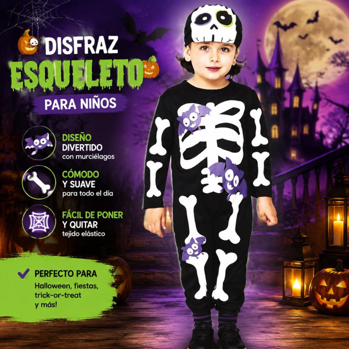 Esqueleto Bat – Disfraz Para niño | Cospty