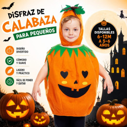 Kleinkind Kürbis Halloween Kostüm - Süßer Orangefarbener Kürbis-Overal