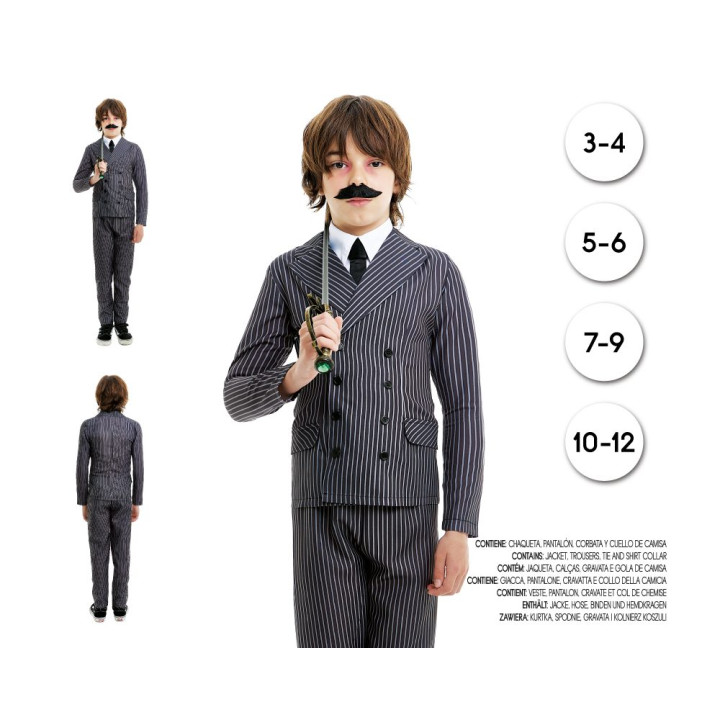 Boys Vintage Pinstripe Gentleman Costume with Jacket, Trousers, Tie an