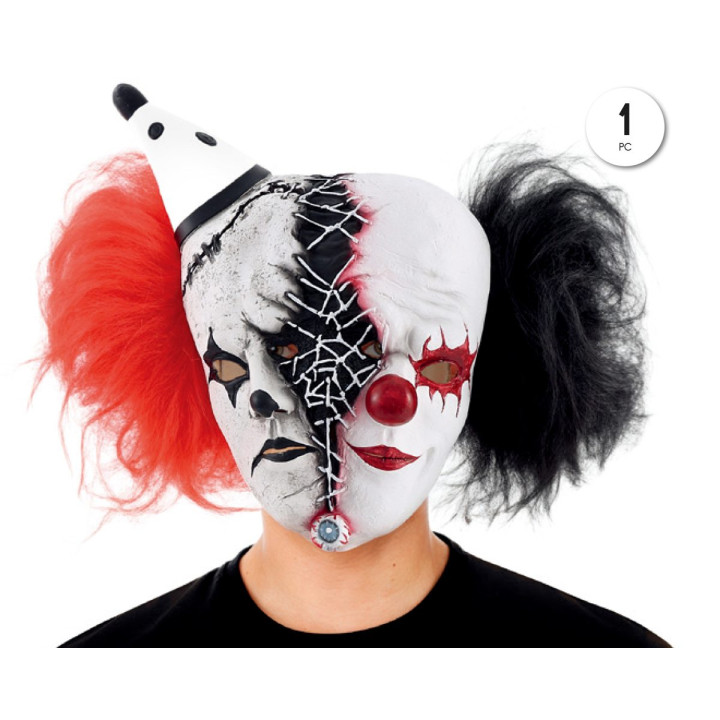 Mascara Latex Payaso Doble Cara – Máscara Unisex | Cospty