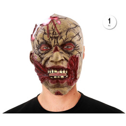 Mascara Latex Zombie Desgarrado – Máscara Unisex | Cospty