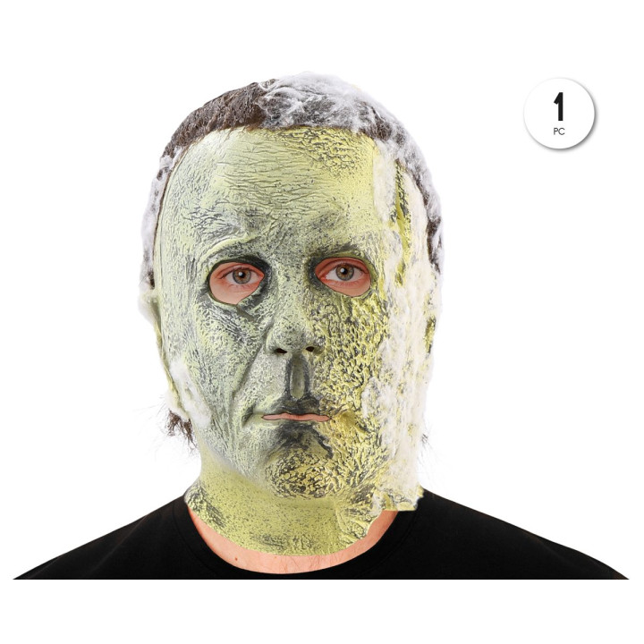 Masque Latex Tueur Hockey Classique avec Taches Usees - Halloween Horr