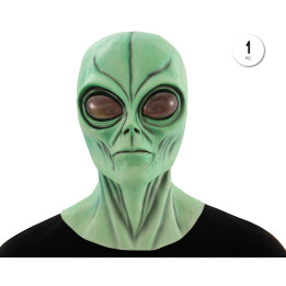 Klassische Graue Ausserirdischer-Latexmaske Voller Kopf mit Grossen Sc