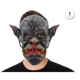 Gruselige Fledermaus-Daemon-Latexmaske Voller Kopf mit Spitzohren und 