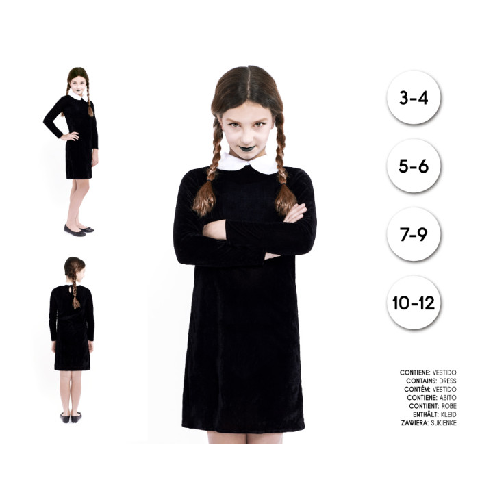 cospty - STRANGE GIRL - Disfraz de Chica Misteriosa para Niña (Classic / Estampado / Velvet)