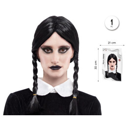 Peluca Dos Trenzas Negra – Complemento Unisex | Cospty