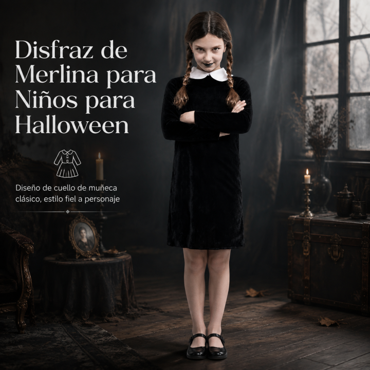 cospty - STRANGE GIRL - Disfraz de Chica Misteriosa para Niña (Classic / Estampado / Velvet)