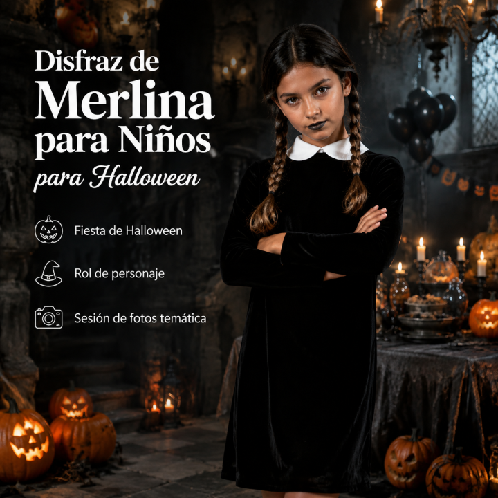 cospty - STRANGE GIRL - Disfraz de Chica Misteriosa para Niña (Classic / Estampado / Velvet)