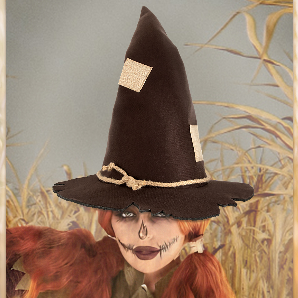 Halloween Witch Hats Men Women Scarecrow Wide Brim Pointed Cap Masquerade Cosplay Party Wizard Hats Costume Accessory