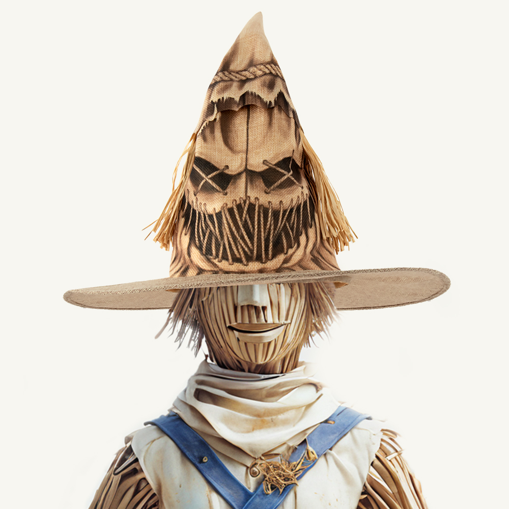 Spooky Witch Hats - Halloween Scarecrow Pointed Cap Party Cosplay Accessories For Adults Wizard Hat With Brim For Costume Dress Up