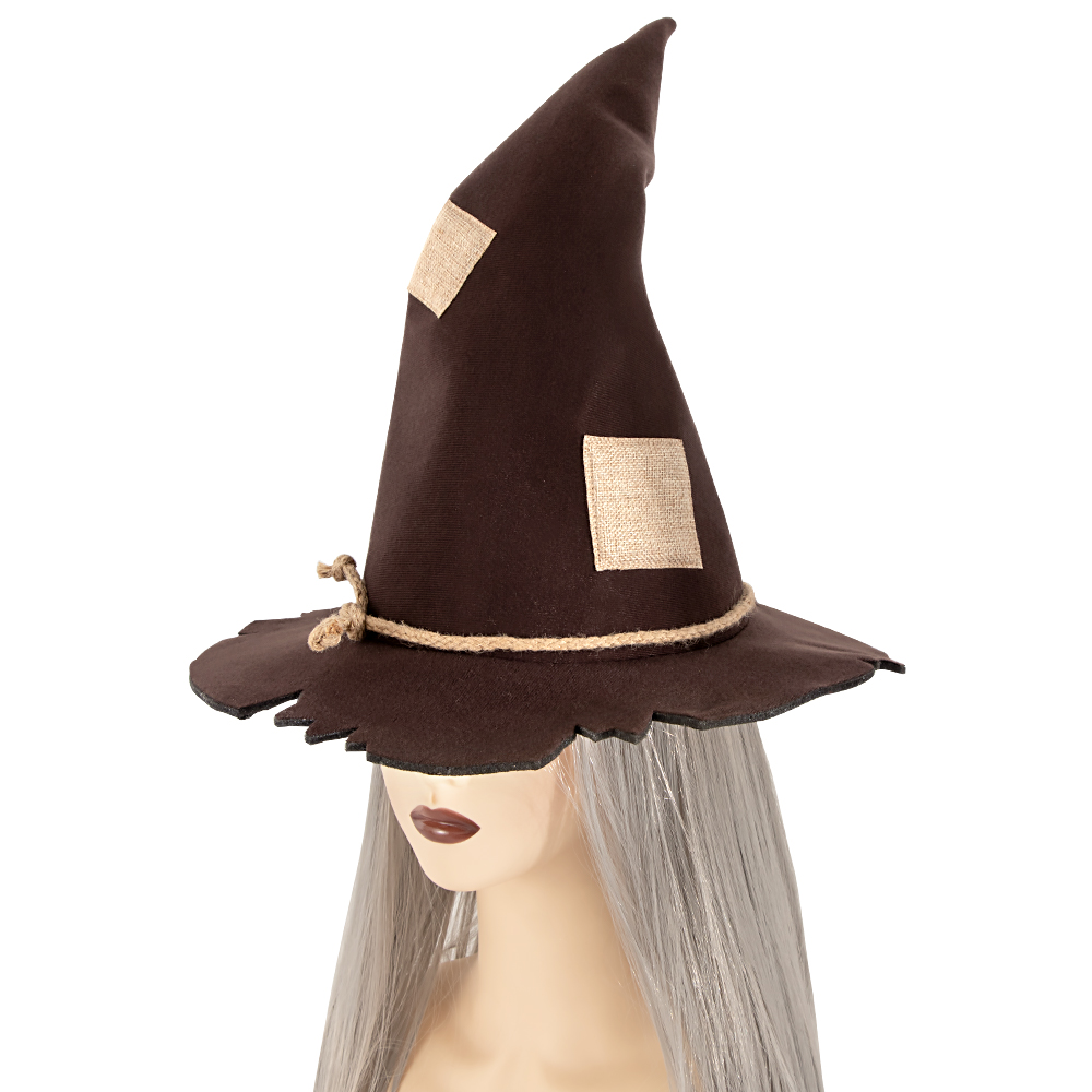 Halloween Witch Hats Men Women Scarecrow Wide Brim Pointed Cap Masquerade Cosplay Party Wizard Hats Costume Accessory
