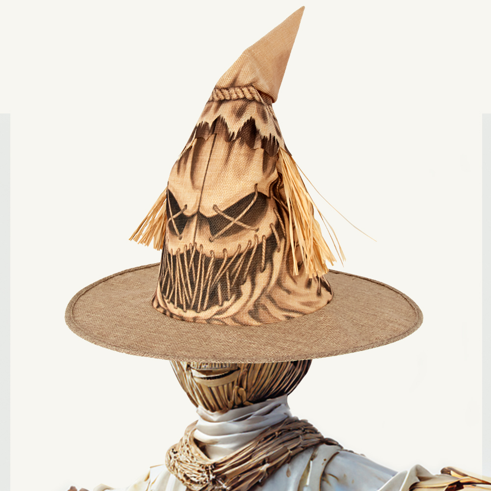 Spooky Witch Hats - Halloween Scarecrow Pointed Cap Party Cosplay Accessories For Adults Wizard Hat With Brim For Costume Dress Up
