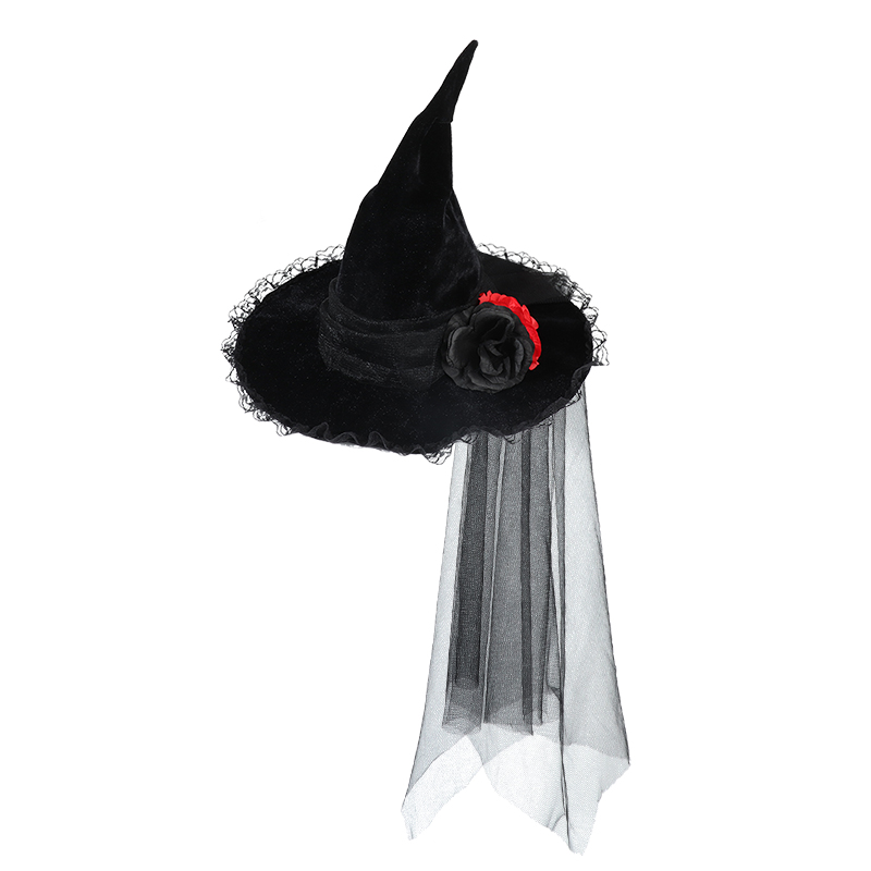 Halloween Witch Hat Wide Brim Foldable Party Cosplay Large Black Witch Hat For Women Costume Accessory