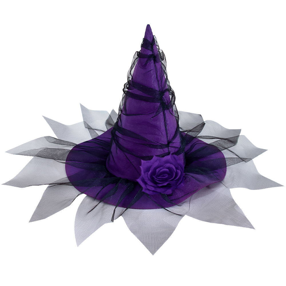 Mesh Bride Rose Witch Hat, Halloween Costume, Stage Performance Prop