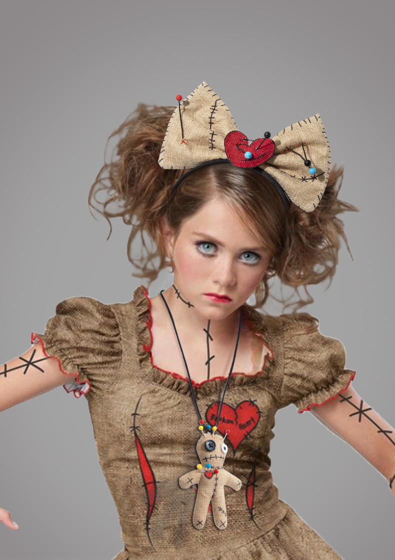 Halloween WOODOO doll necklaces, headbands, costumes, accessories, props, cosplay performance costumes, hair accessories
