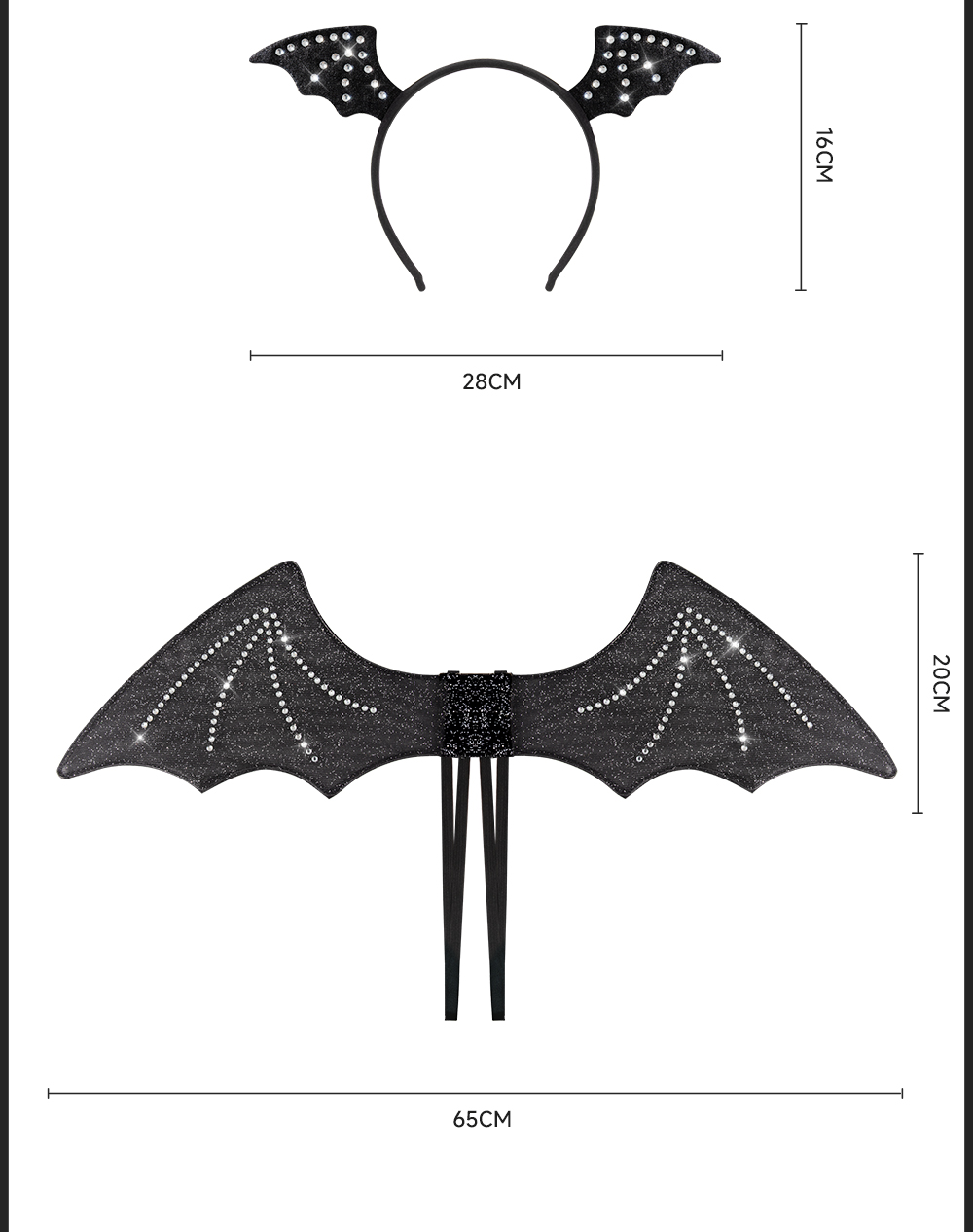HALLOWEEN with diamond bat wings hairband set, sm costume props, cos party ball