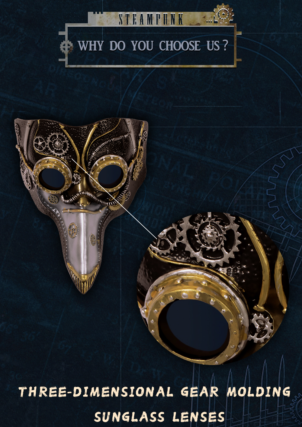 RP Steampunk Plague Doctor, Bird-Beak Mask, Halloween Party cosplay Costume Props wholesale