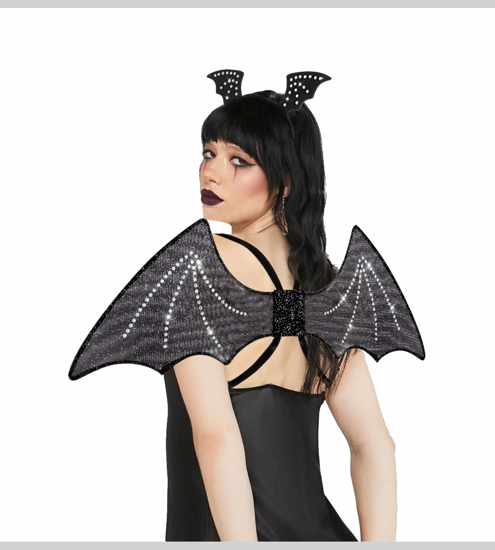HALLOWEEN with diamond bat wings hairband set, sm costume props, cos party ball
