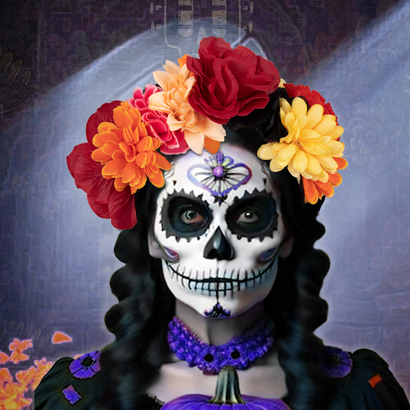 Mexican Day of the Dead headband flower party costume decoration prop theme cosplay performance ball