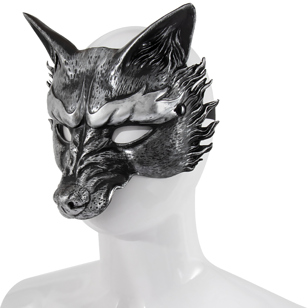 Halloween new retro mask dance party, carnival party, gilded silver RP Wolf mask, animal mask