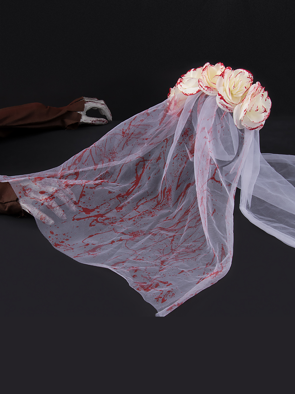 New Ghost Bride bloodshot veil, hair buckle mask, Halloween Ghost Festival costumes, accessories, party props