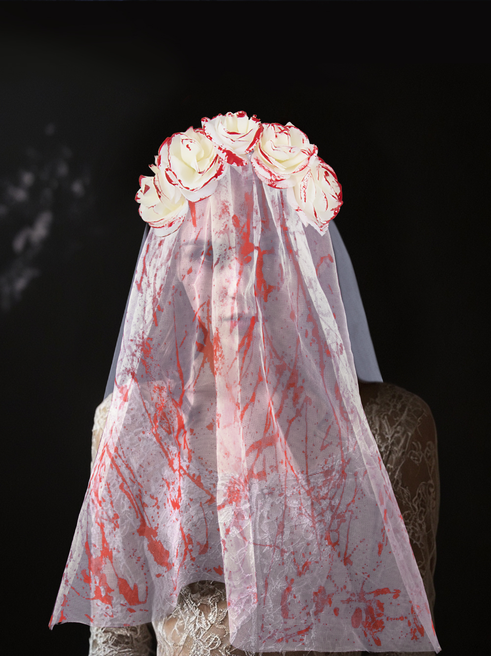 New Ghost Bride bloodshot veil, hair buckle mask, Halloween Ghost Festival costumes, accessories, party props