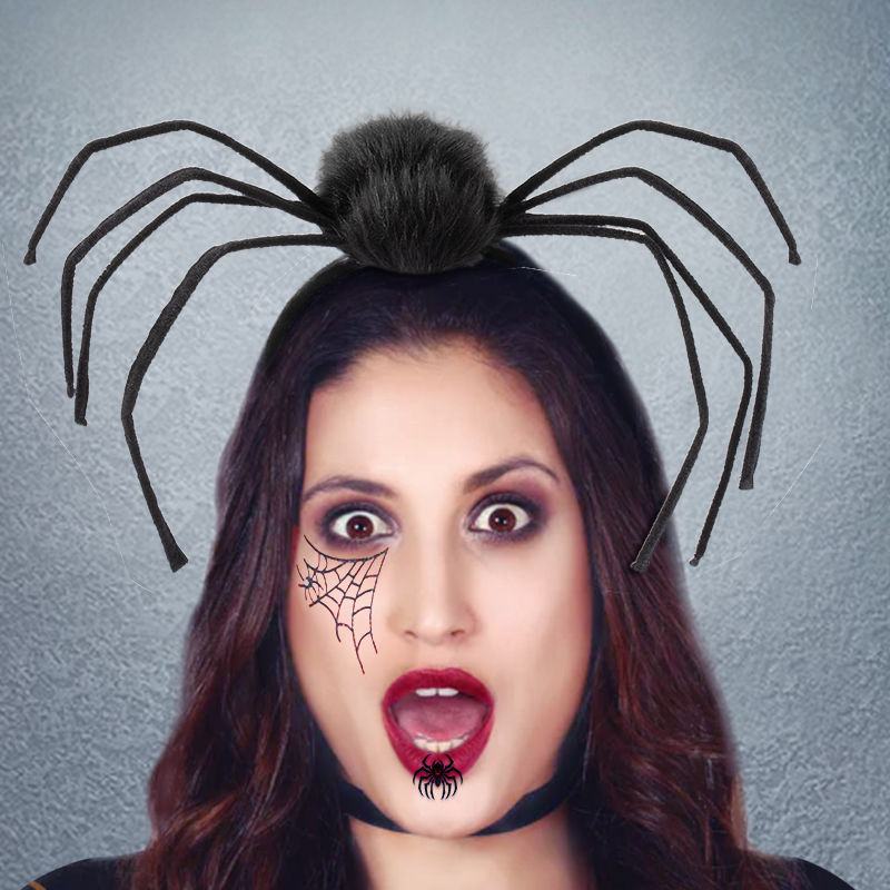 European and American Halloween headwear, funny hair bands, Ghost Festival cosplay accessories, spider Queen hair buckles