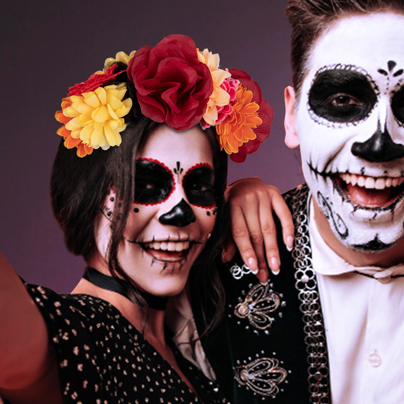 Mexican Day of the Dead headband flower party costume decoration prop theme cosplay performance ball