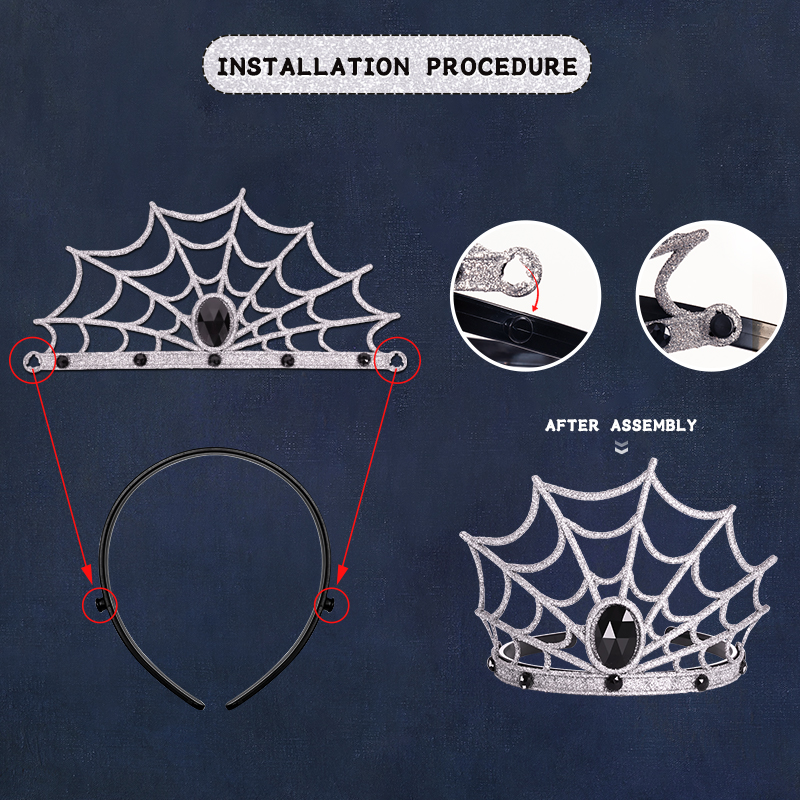 Halloween Spider Queen Crown Non-fading Pink Cosplay Festival Prop Masquerade Ball