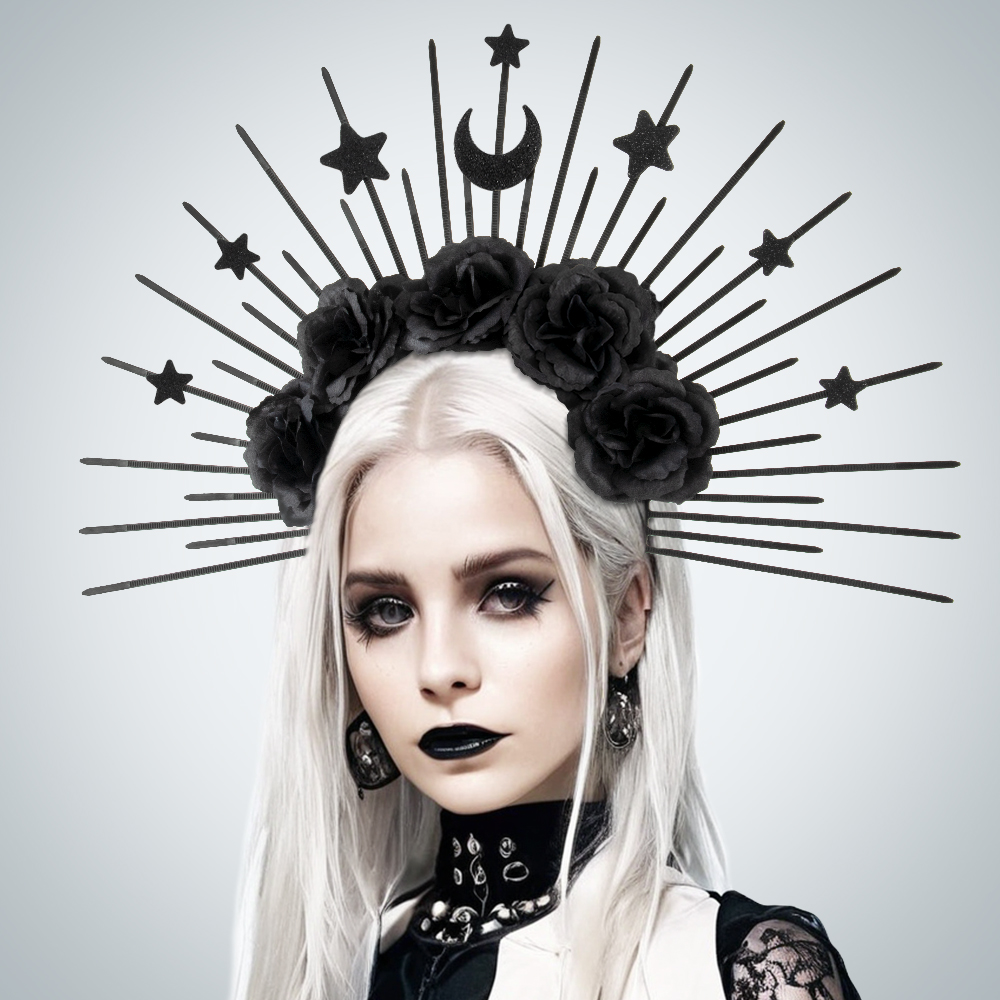 Cross-border wholesale of Sun God Star Moon hair clips, Gothic hair accessories, retro European and American clothing, cos accessories and props