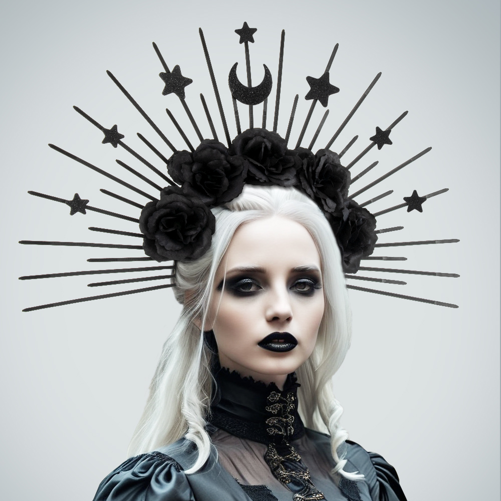 Cross-border wholesale of Sun God Star Moon hair clips, Gothic hair accessories, retro European and American clothing, cos accessories and props