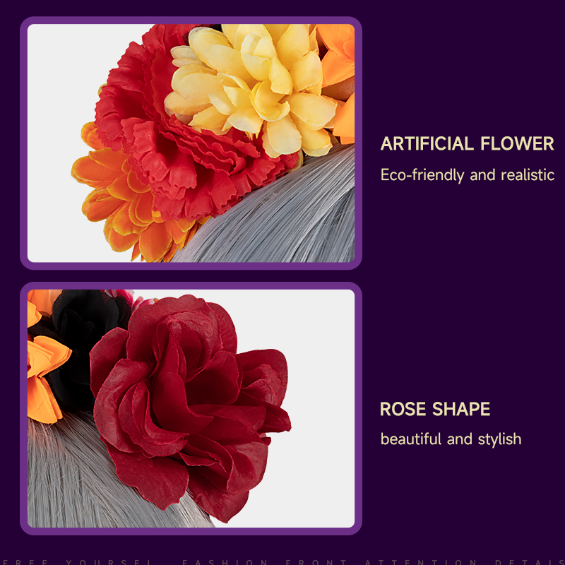 Mexican Day of the Dead headband flower party costume decoration prop theme cosplay performance ball