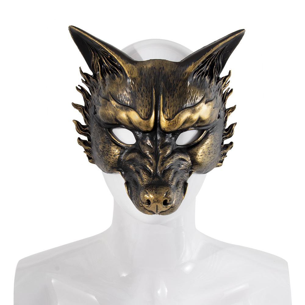 Halloween new retro mask dance party, carnival party, gilded silver RP Wolf mask, animal mask