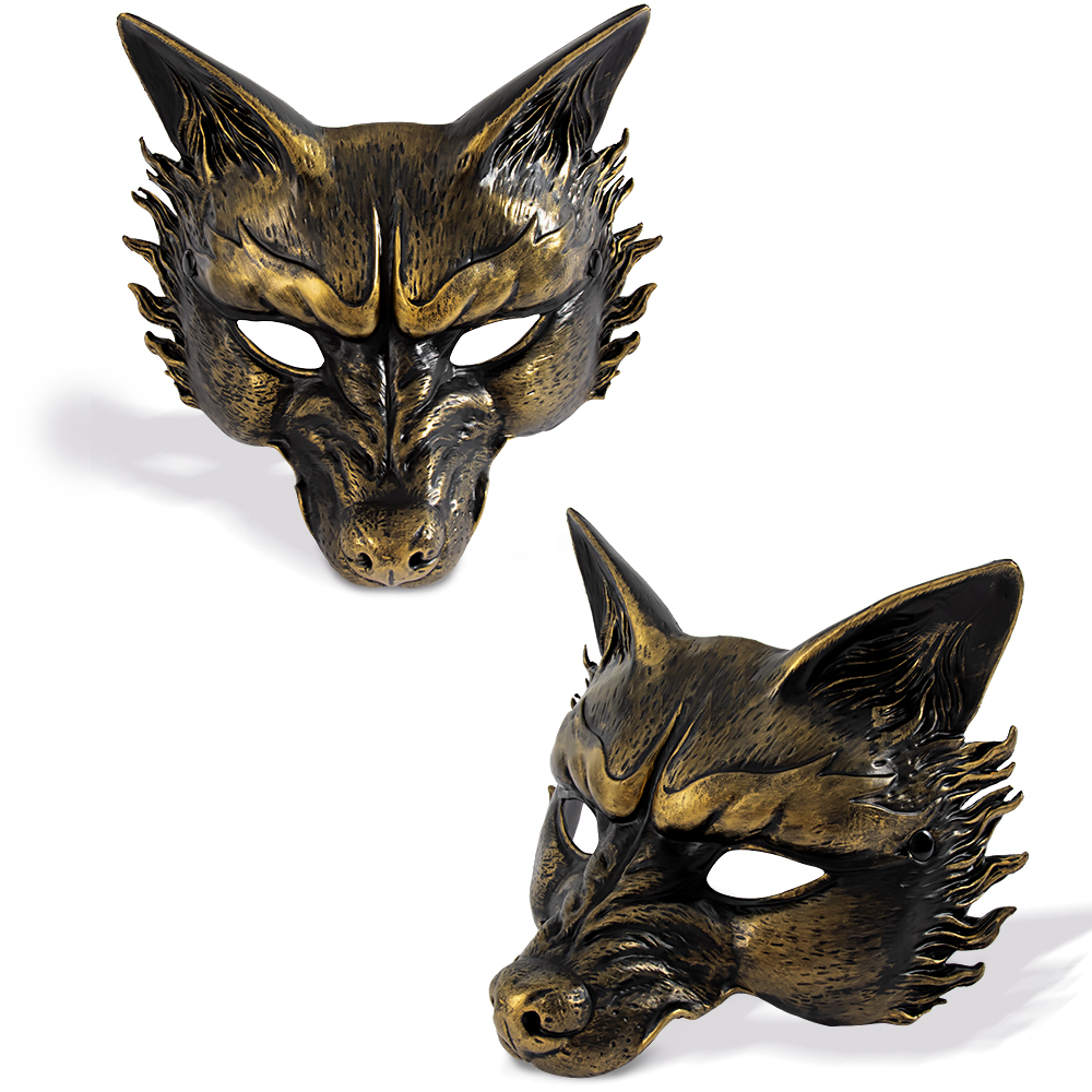 Halloween new retro mask dance party, carnival party, gilded silver RP Wolf mask, animal mask