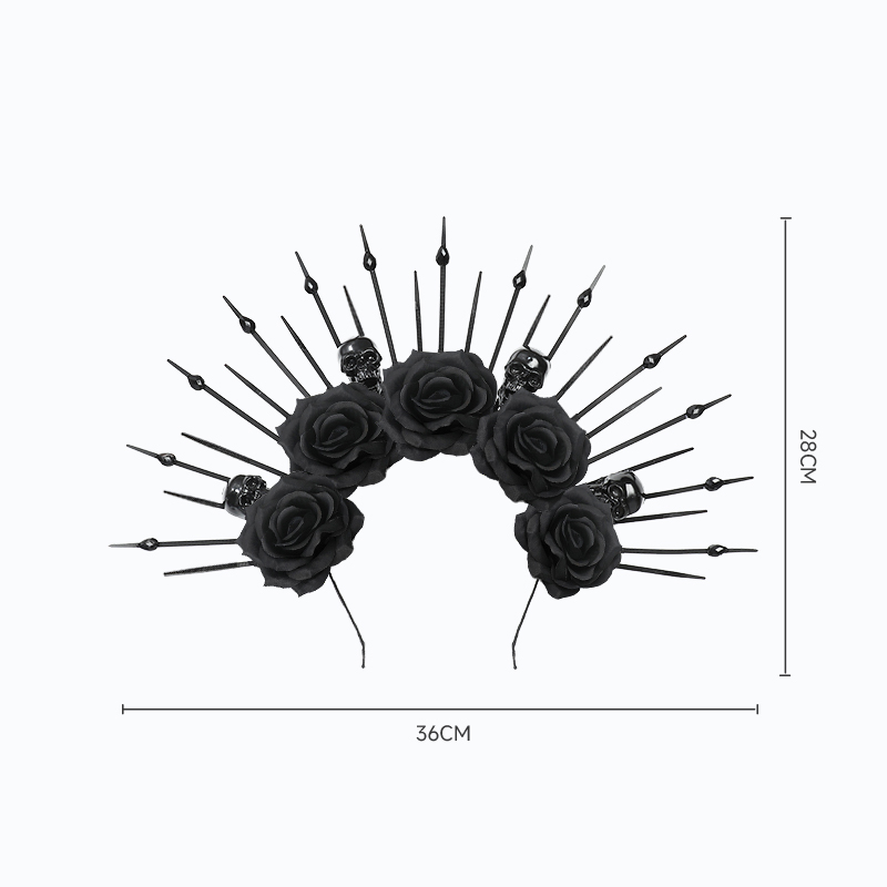 New cross-border Halloween skull tie headband costume accessories, Gothic Queen hair accessories, party cosplay
