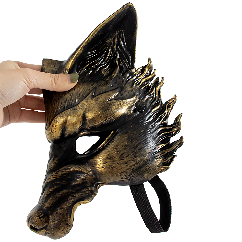 Halloween new retro mask dance party, carnival party, gilded silver RP Wolf mask, animal mask