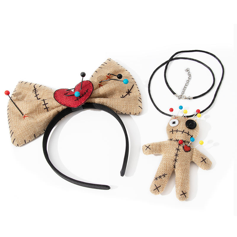 Halloween WOODOO doll necklaces, headbands, costumes, accessories, props, cosplay performance costumes, hair accessories