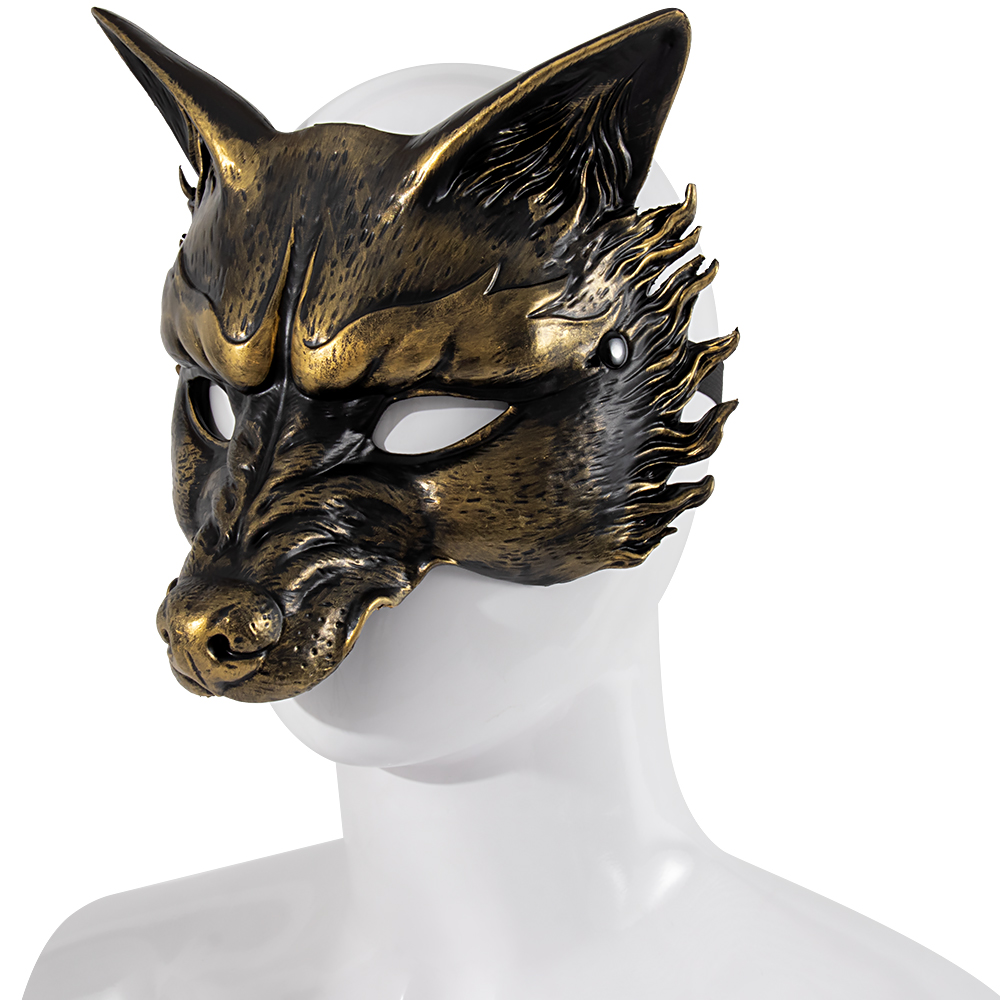 Halloween new retro mask dance party, carnival party, gilded silver RP Wolf mask, animal mask