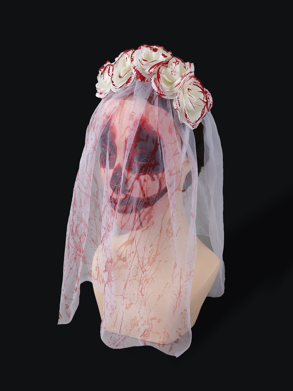 New Ghost Bride bloodshot veil, hair buckle mask, Halloween Ghost Festival costumes, accessories, party props