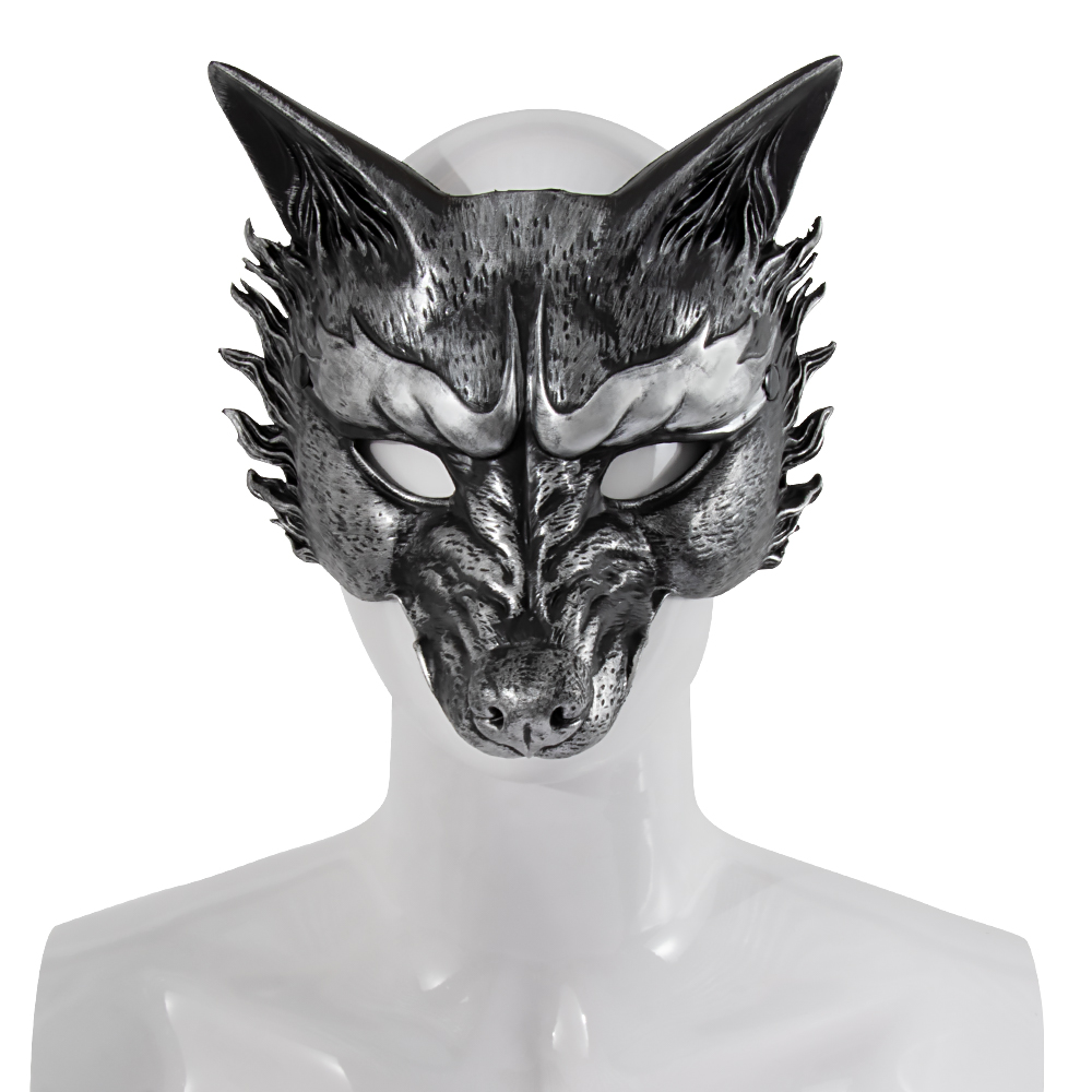 Halloween new retro mask dance party, carnival party, gilded silver RP Wolf mask, animal mask